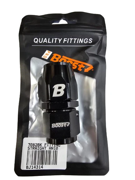 CG 14314-BOOST AN10 Straight Swivel Fuel Oil Gas Line Hose End Fitting Adapter Black