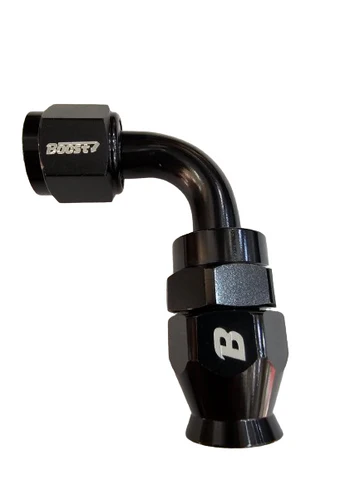 CG 14877-UNIVERSAL PTEF AN8 90 DEGREE REUSABLE SWIVEL PTFE HOSE END FITTING BLACK